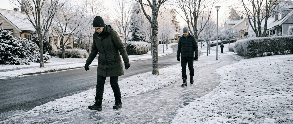 small gait changes prevent winter slips falls ice injuries